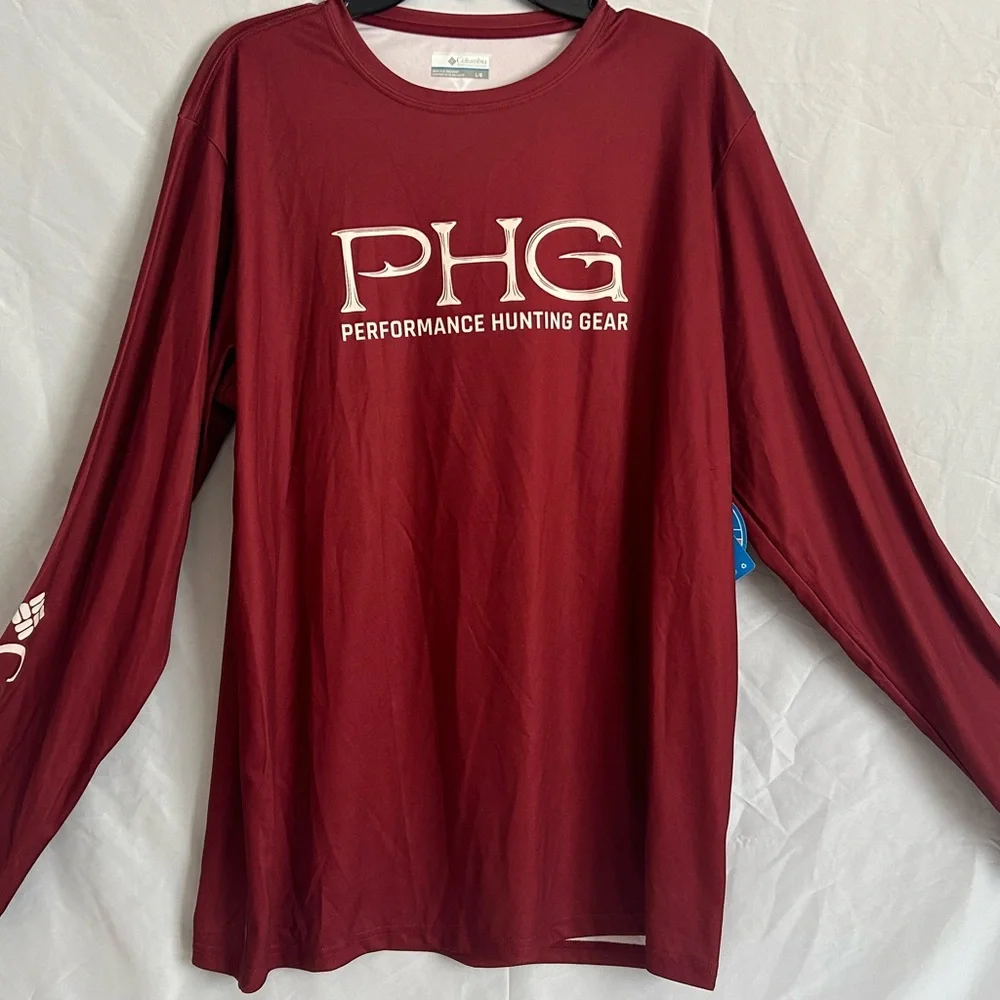 Columbia Men's burgundy Performance Hunting Gear Shirt size L cod: 1280 - Picture 2 of 7